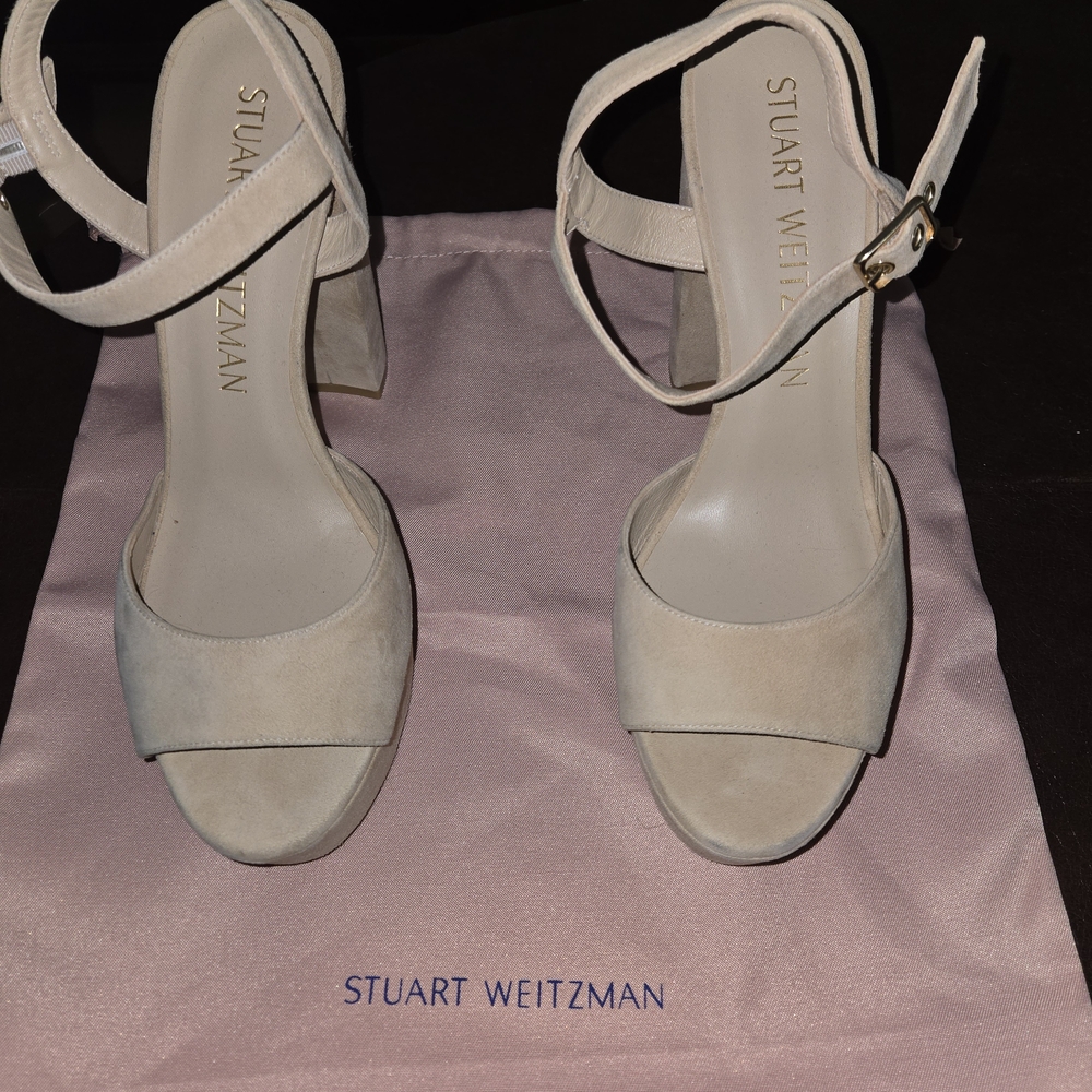 Stuart Weitzman Cream Women's Platform Sandals Size 11.5